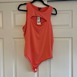 NWT Express coral cutout body suit XL